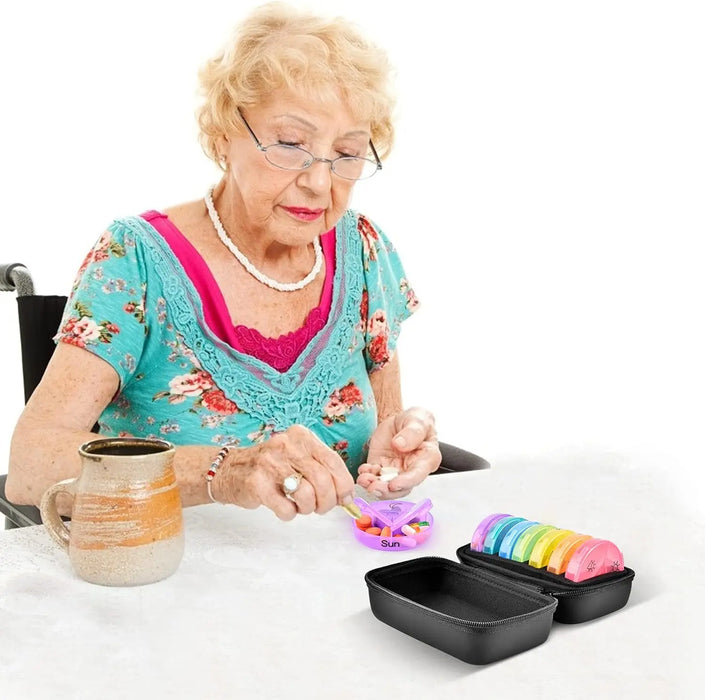 Large 3X Daily Pill Organizer 7 Day Travel Case