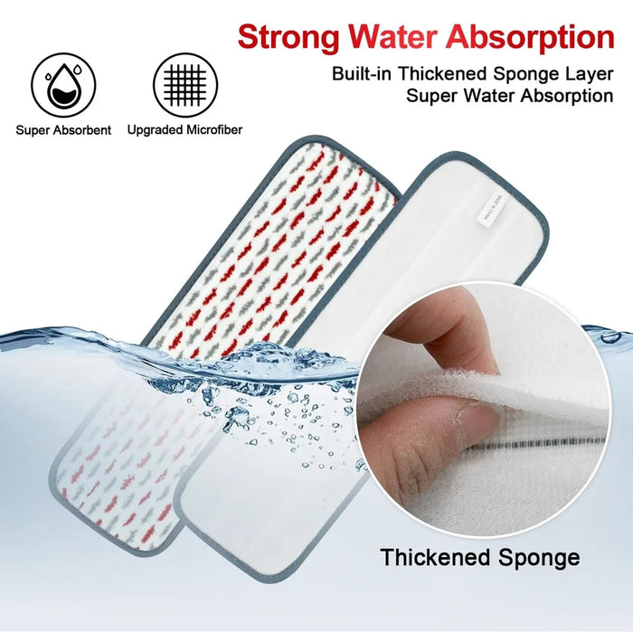 4 Pack Thicker Microfiber Mop Pads Compatible With Swiffer Power Mop Wet Pads For Floor Cleaning Reusable & Washable Pads
