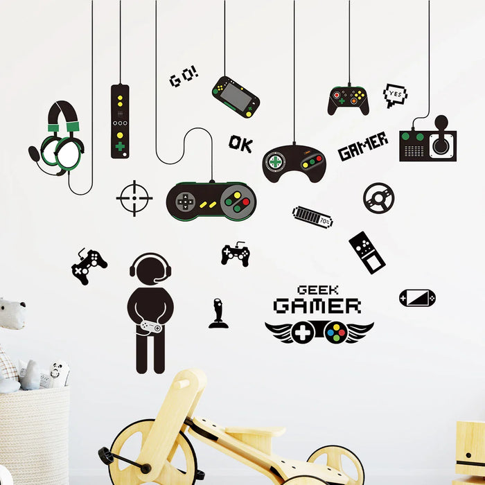 2 Piece Game Controller Wall Stickers For Boys Room Decor