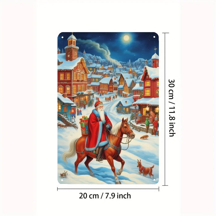 Seasonal Tin Wall Art Festive Hanging Decor