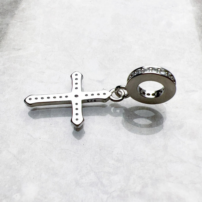 925 Sterling Silver Vintage Cross Pendant With Zircon Women & Men Gift