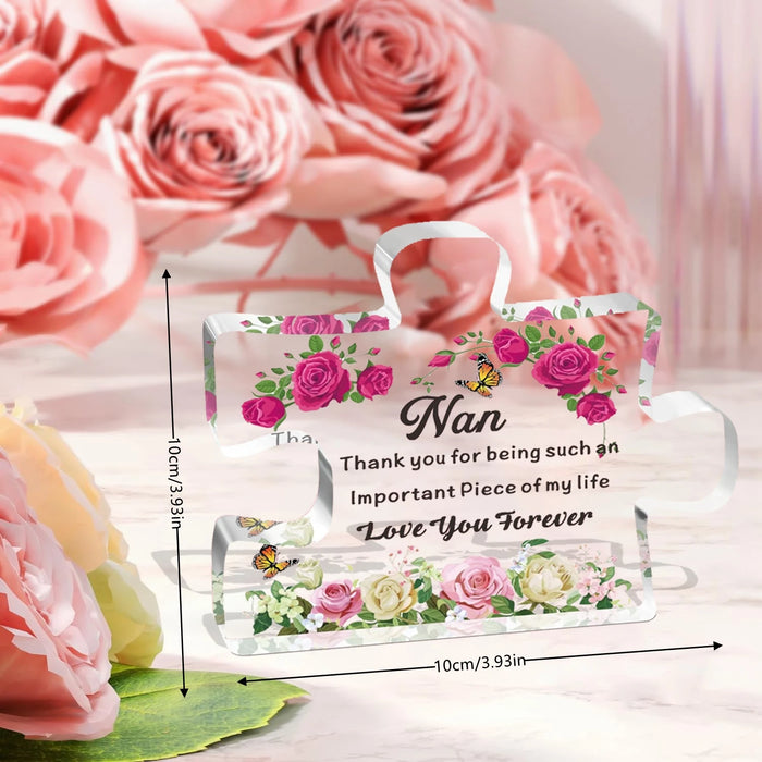 Grandson / Granddaughter Nan Acrylic Block Puzzle Perfect Gift!