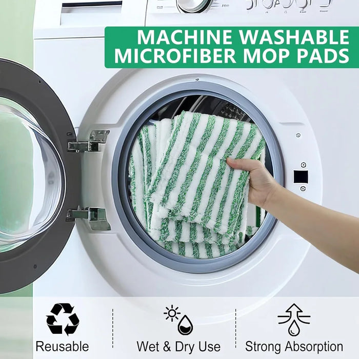6 Pack Mop Pads Compatible With Libman Wet & Dry Microfiber Mop Reusable Easy To Replace Microfiber Cloth Mop Head Pads
