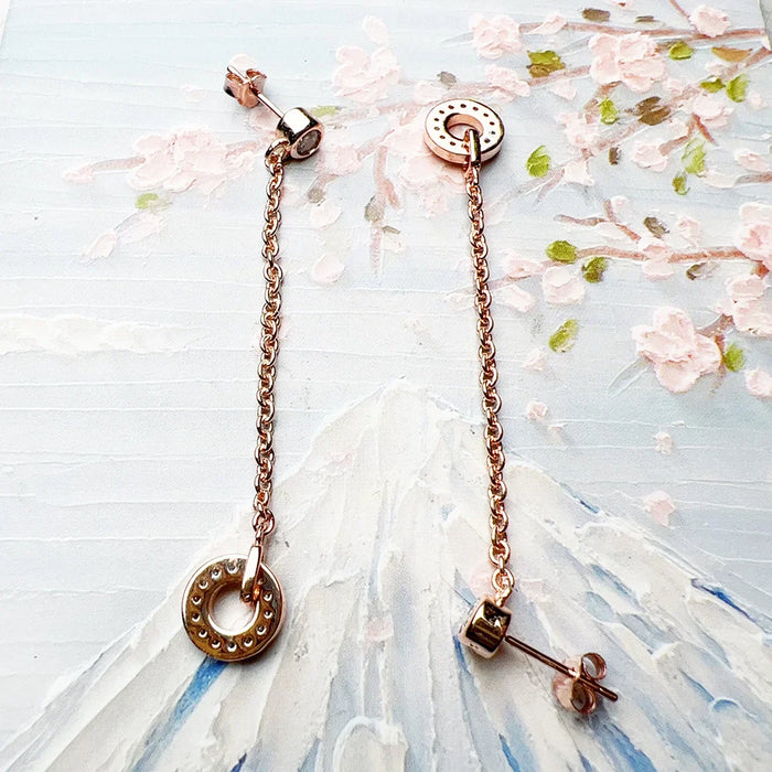 925 Sterling Silver Romantic Gift Rose Gold Drop Earrings