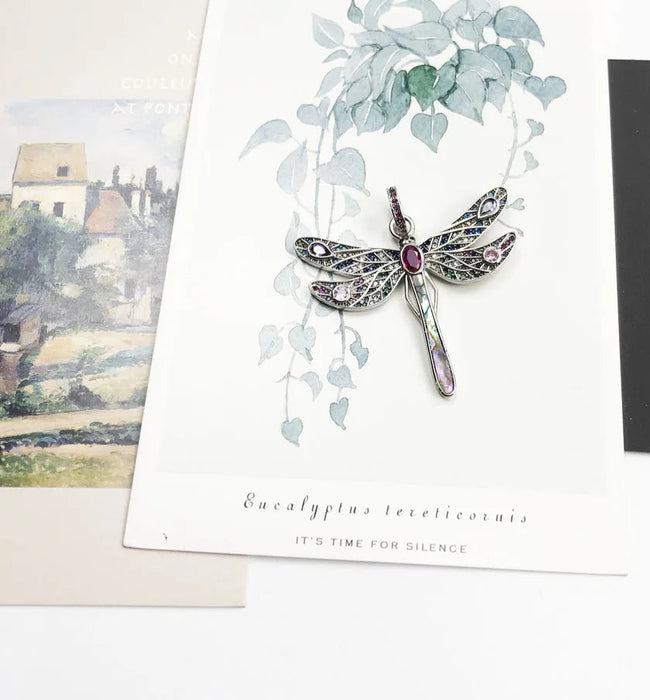 925 Sterling Silver Boho Dragonfly Pendant Real Nature Inspired Gift For Women