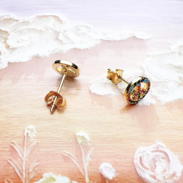 925 Sterling Silver New Colourful Peace Ear Studs For Women Trendy Gift