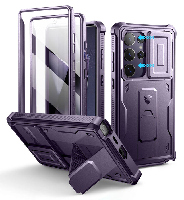 For Samsung Galaxy S24 Ultra 6.8 Inch 2024 Full Body Rugged Case With Camera Case & Built-In Screen Protector Kickstand