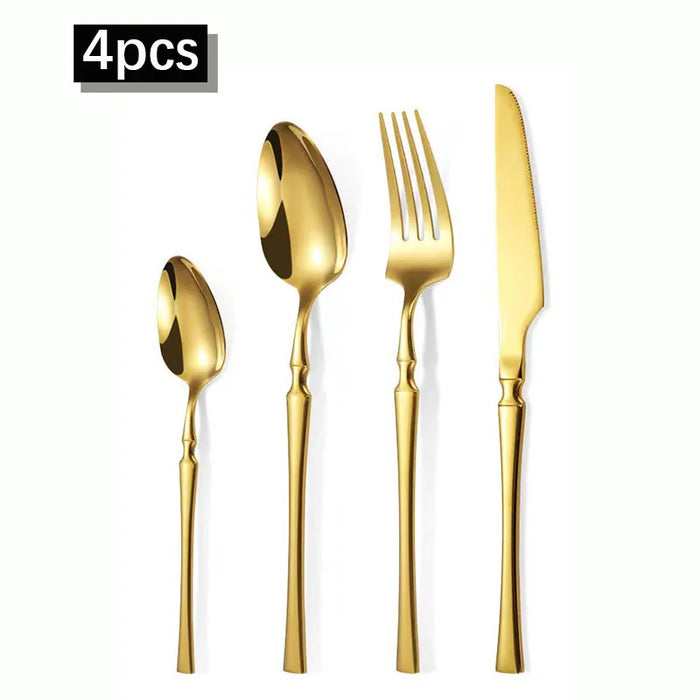 4 / 16 / 24 Piece Stainless Steel Cutlery Set For Restaurant Banquets