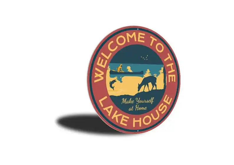 Welcome To Lake Lovers Sign Metal Decor