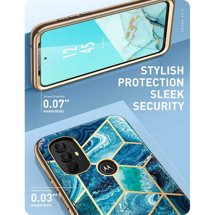 For Moto G Power 2022 Cosmo Chic Designed Slim Stylish Protective Case With Built-In Screen Protector