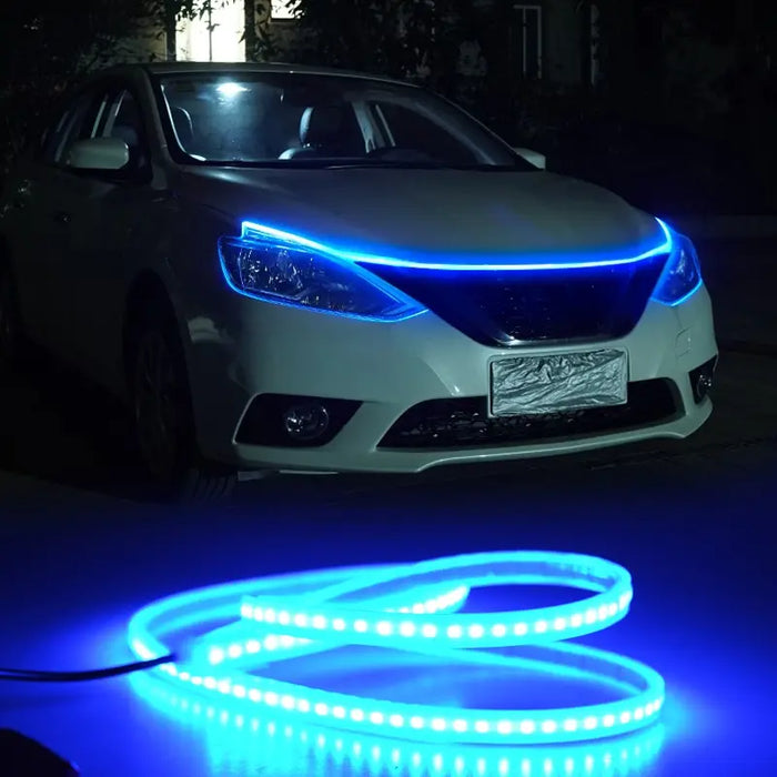 12V Led Car Hood Atmosphere Light Strip Waterproof Exterior Decoration For Headlights