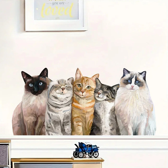 Watercolour Ragdoll Orange Cat Wall Sticker For Home Decor