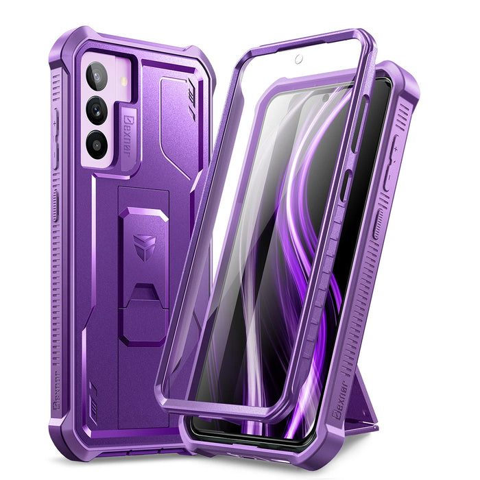 For Samsung Galaxy S21 Fe Shockproof Holder Shell Armor Rugged Military Bracket Case With Built-In Screen Protector