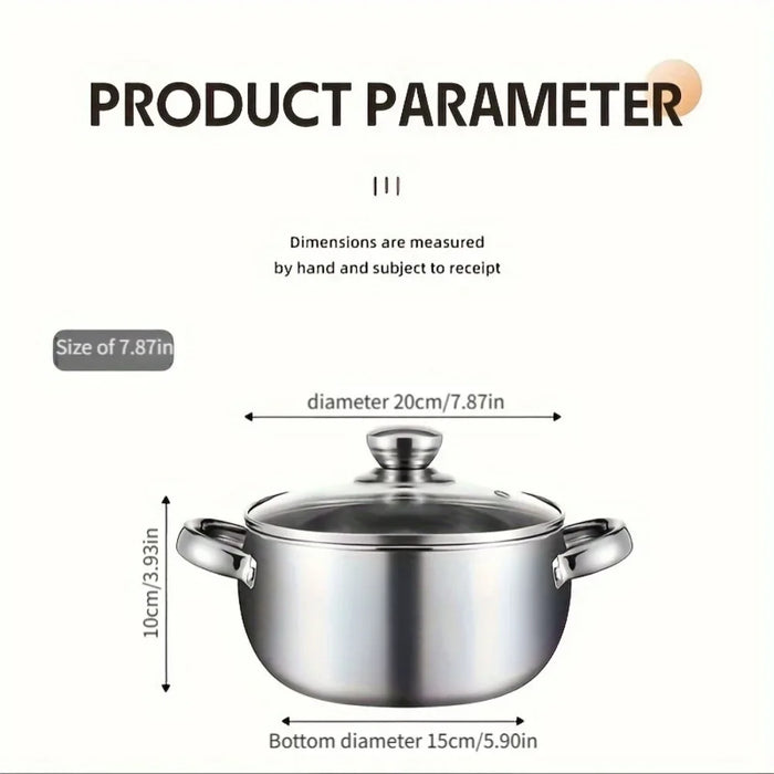 3 Piece Stainless Steel Cookware Set Induction Ready Thick Walls Dual Handles & Lids