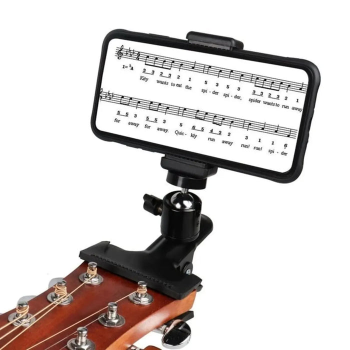 Universal Guitar Head Clip Phone Holder For Live Broadcast And Action Cameras