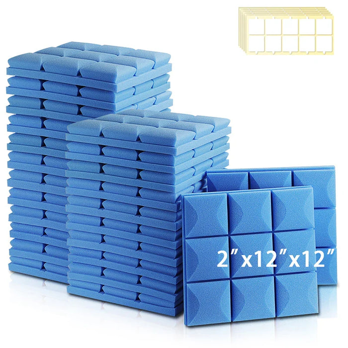 6 / 12 / 24 Pack Soundproof Acoustic Foam Panels For Music Studio Home Insulation Door Wall Decals