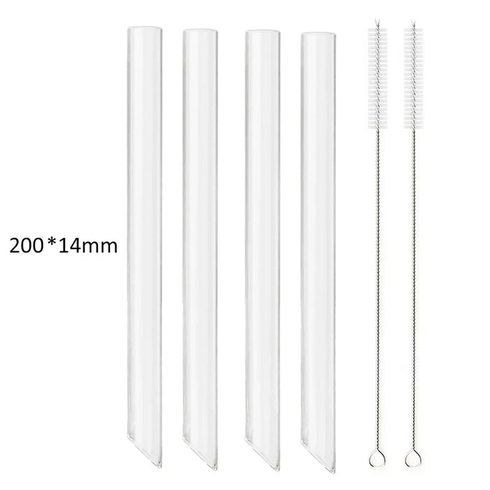 Reusable Glass Straw Set For Bubble Tea & Cocktails