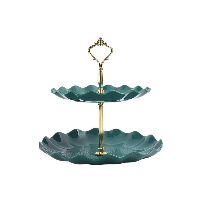 Round Double Layer Cake Stand For Weddings And Parties