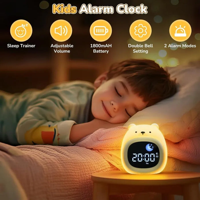 Kids Sleep Training Clock With Night Light & White Noise 9 Colors