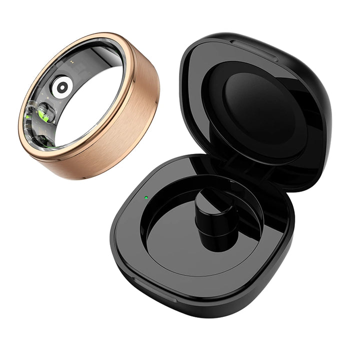 Unisex Smart Ring Charging Case - 39-Day Battery Health Monitor Waterproof