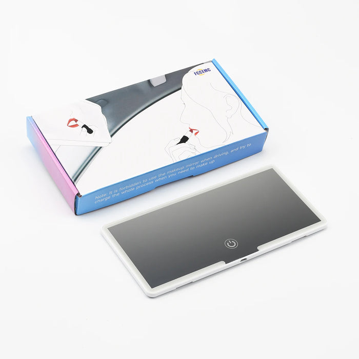 Ultra Thin Led Car Makeup Mirror Dimmable Touchscreen Usb Charge Fits Sun Visor Women Auto Vanity