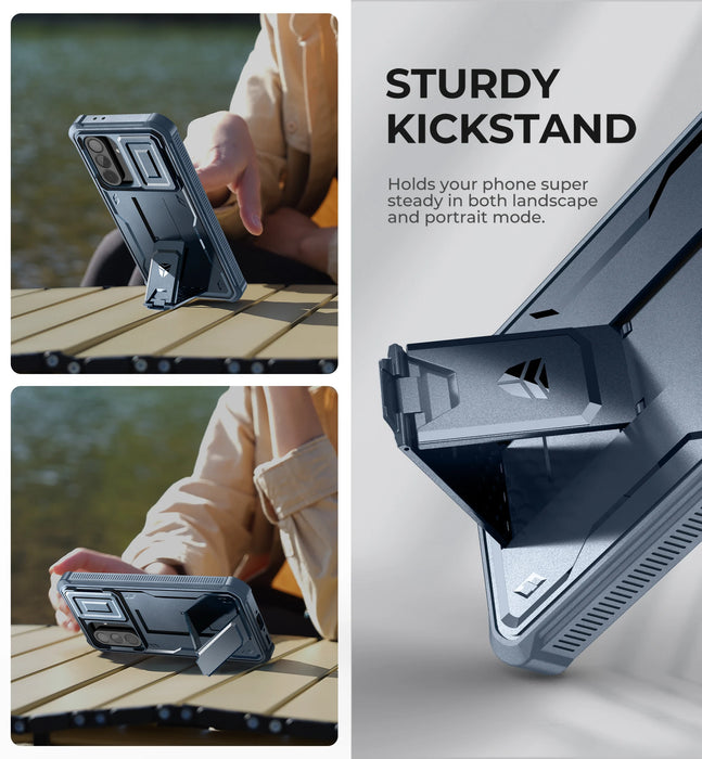 For Samsung Galaxy A56-5G Heavy Duty Military Grade Protection Shockproof Case With Bulit-In Magnetic Slide Camera Case