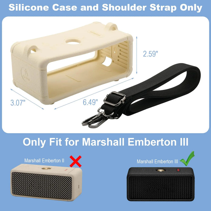 Silicone Case For Marshall Emberton Iii Speaker Protective Cover Anti-Scratch Shell Waterproof Carrying Case Speaker Accessories