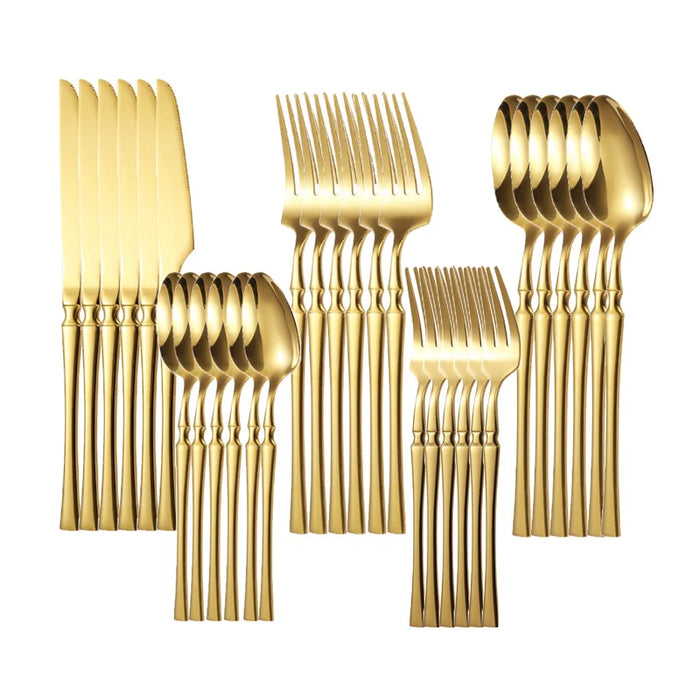 30 Piece Rust Resistant Flatware Set For Restaurants Parties Weddings