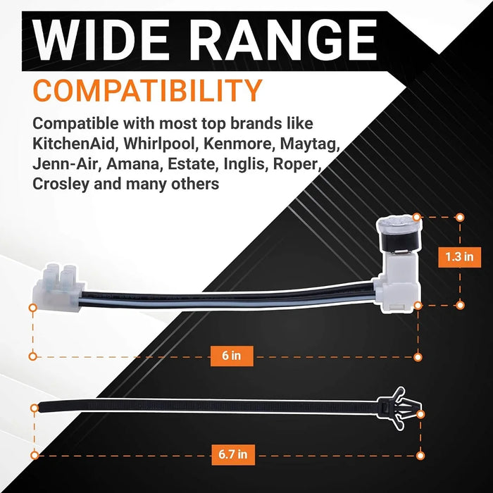 W10258275 Dishwasher Bimetal Thermal Fuse For Whirlpool & Kenmore Dishwashers - Replaces 661663 Ps2360984 Ap4423189