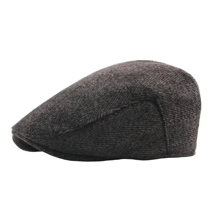 Coarse Grain Fluff Newsboy Cap For Men Autumn / Winter Herringbone Beret