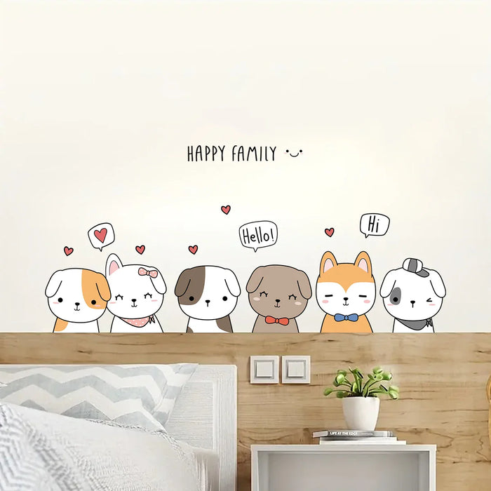 Adorable Cartoon Puppy Wall Sticker For Kids Room Decor