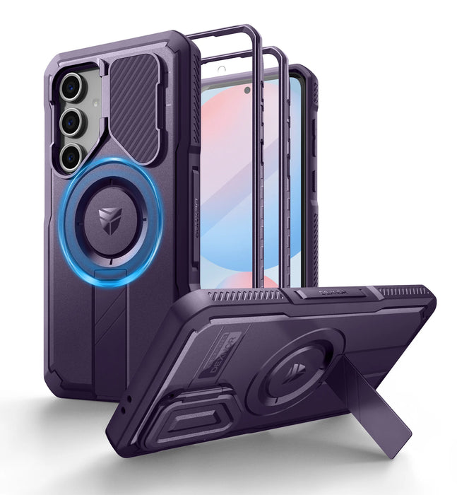 For Samsung Galaxy S24 Fe Magnetic Rugged Shockproof Protective Case With Camera Case & Built-In Screen Protector