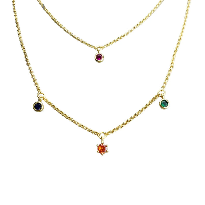 925 Sterling Silver Minimalist Double Chain Necklace Boho For Women