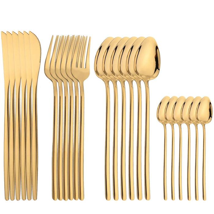 24 Piece Stainless Steel Cutlery Set For Western Dining