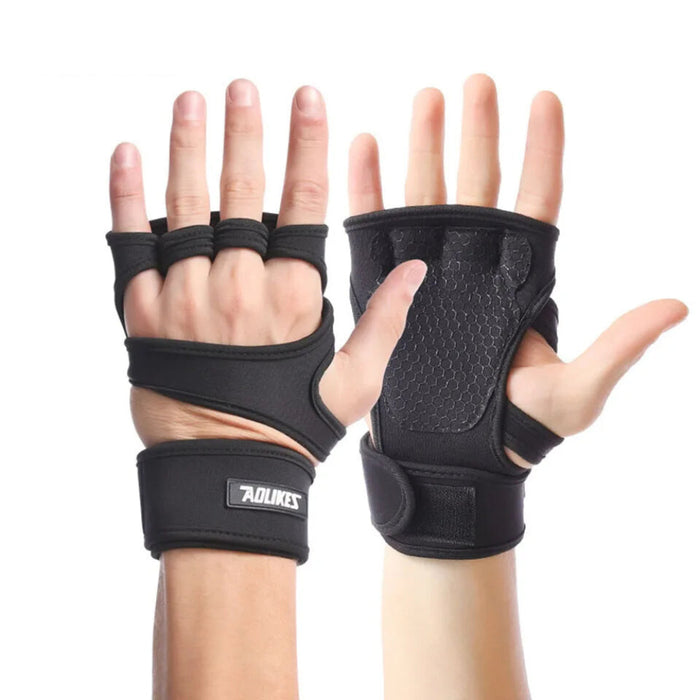 Silicone Gel Weight Lifting Gloves With Wrist Wraps Full Palm Protection For Gym Workout