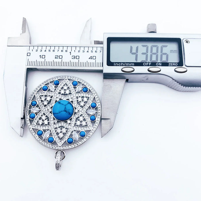 925 Sterling Silver Blue Ornament Pendant Fashion Jewelry For Women