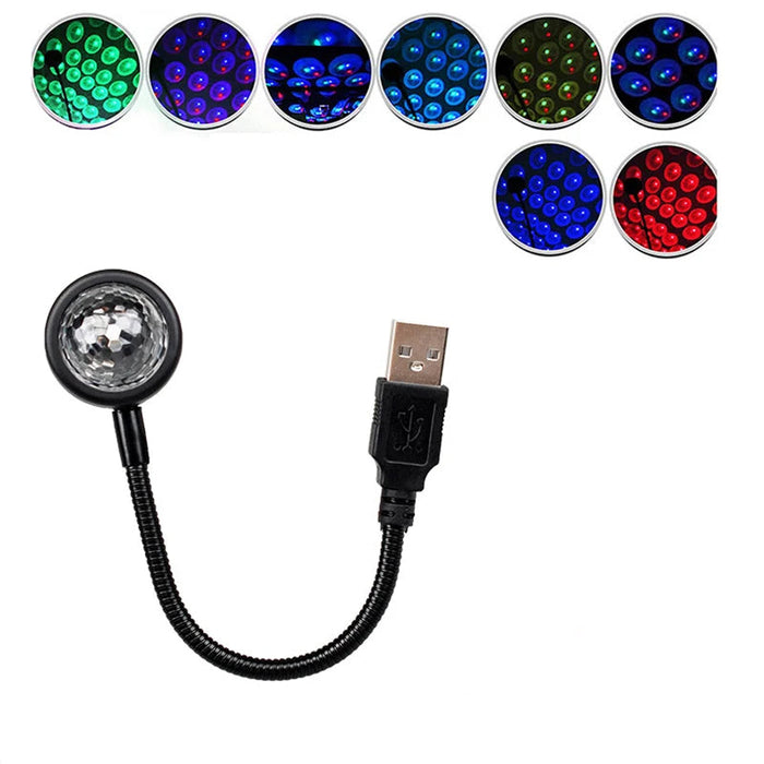 9-Mode Music Control Car Roof Star Light Rgb Led Atmosphere Projector Usb Night Lights