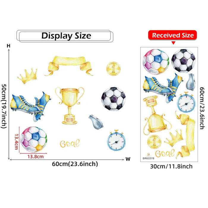 Football Game Elements Wall Stickers For Kids Room