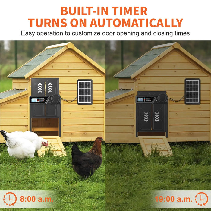 Timer Solar Chicken Coop Door Anti Pinch & Durable