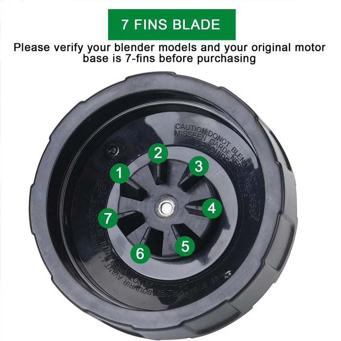 7 Fins Blender Blade Compatible With Ninja Blender Blade For Ninja Auto Iq Bl682-30 Bl642-30 Bl450-30 Bl482-30 Bl687Co-30 Ect.