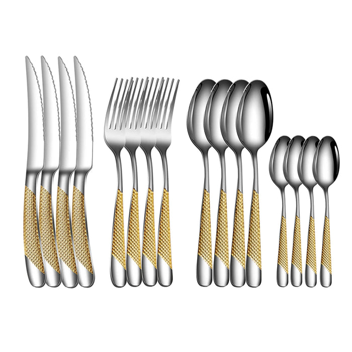 High Grade Stainless Steel Steak Knife And Fork Set