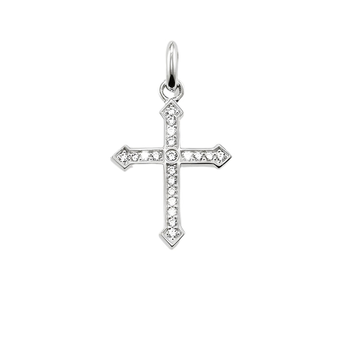 925 Sterling Silver Vintage Cross Pendant With Zircon Women & Men Gift