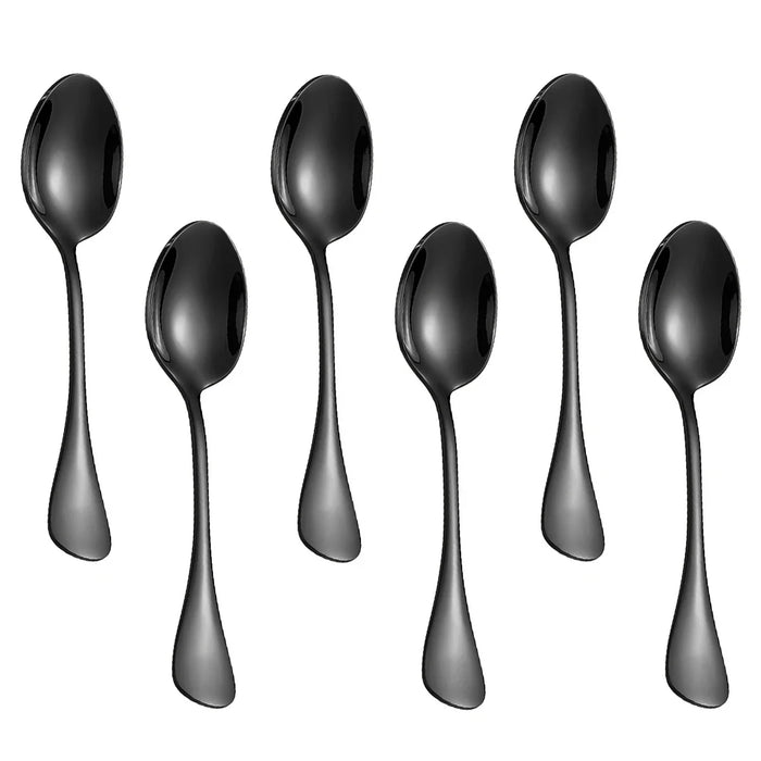 6 Piece Gold Mini Spoon Set For Coffee Dessert And Tea