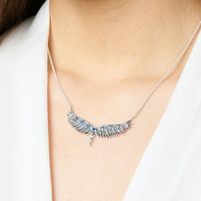 925 Sterling Silver Bohemian Phoenix Wing Necklace & Bracelet Set For Women
