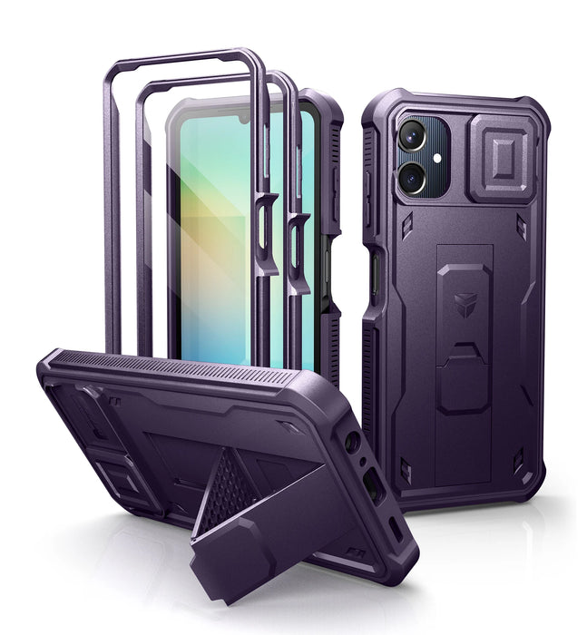 For Samsung Galaxy A06 6.7 Inch Heavy Duty Military Grade Shockproof Phone Case With Screen Protector Camera Case Kickstand