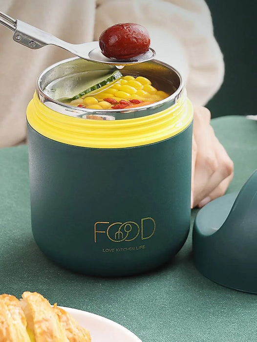 Insulated Stainless Steel Lunch Box Set With Porridge Cup Perfect For Students And Christmas Gifts