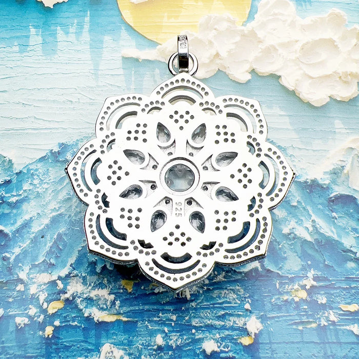 925 Sterling Silver Real Lotus Flower Pendant Romantic Gift For Women