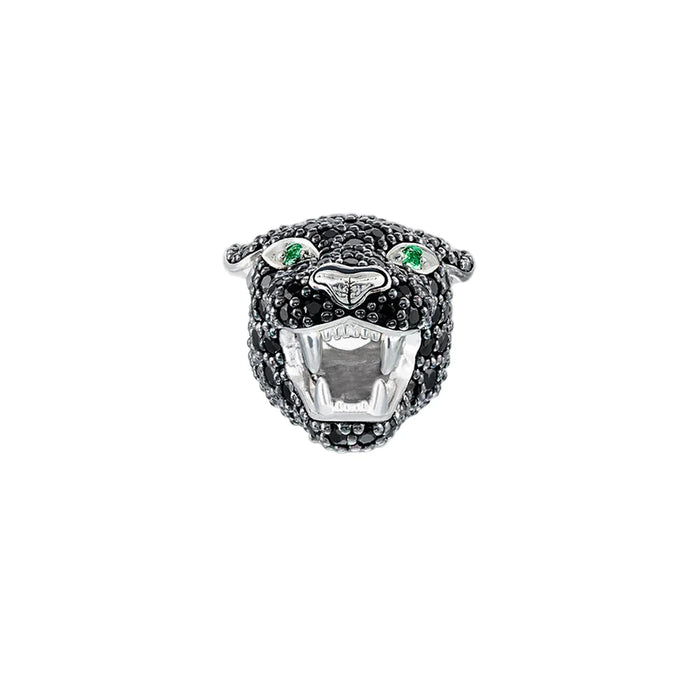 925 Sterling Silver Leopard Panther Bead Solid Charm For Rebel Street Style Fits European Bracelets Gift For Women & Men