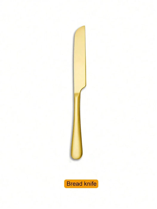 1 / 8 Piece Gold Stainless Steel Cutlery Set With Serving Utensils