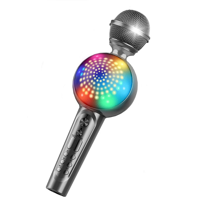 Wireless Bluetooth Karaoke Mic For Phone Led Light Magic Sound Portable
